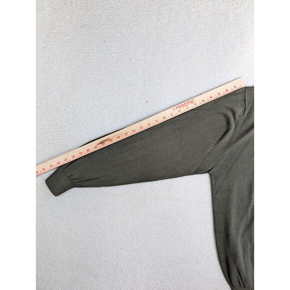 Vintage Norm Thompson Sweater Mens XL Green Silk Blend Ribbed Soft Lightweight - Picture 3 of 16